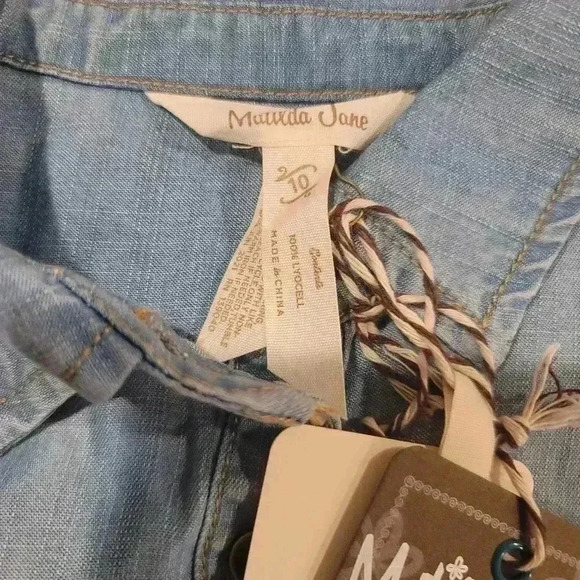 Matilda Jane Lyles Girls Drapery Chambray Shirt Size 10 NWT Denim. - Picture 11 of 13